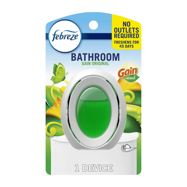 Bathroom Air Freshener, Small Spaces Odor-Fighting, Gain Original - 2 packs - plus 3 My Outlet Mall Resealable Storage Pouches