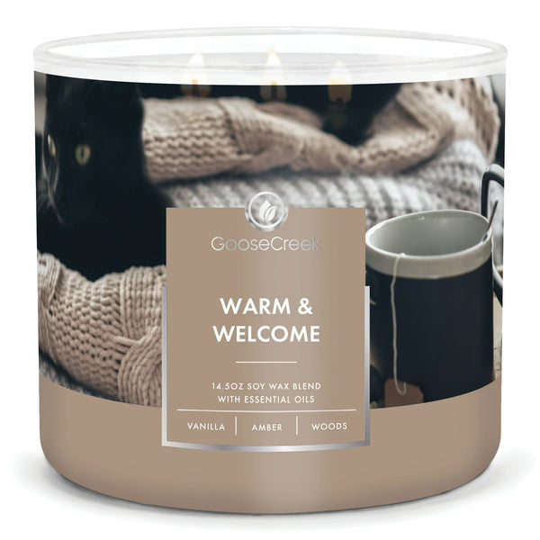 Warm & Welcome Scented 3-Wick Jar Candle - 1 pack - 14.5 oz per pack - plus 3 My Outlet Mall Resealable Storage Pouches