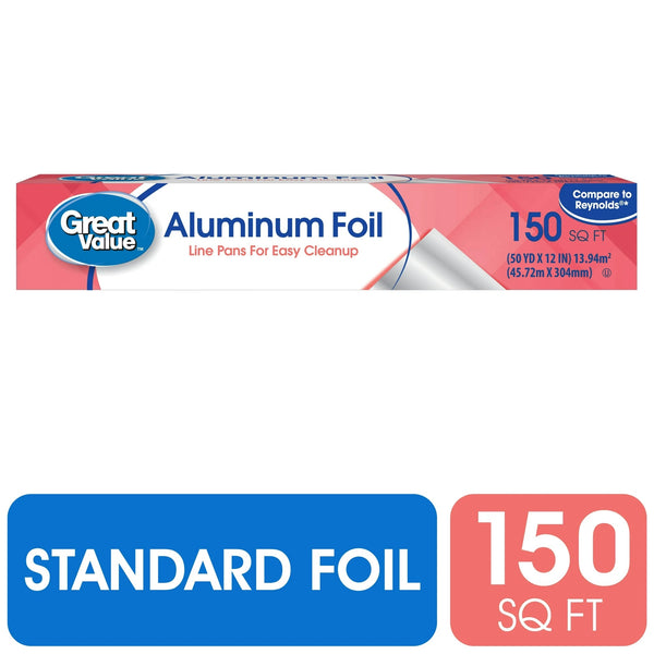Aluminum Foil, 150 sq ft - 1 pack - plus 3 My Outlet Mall Resealable Storage Pouches