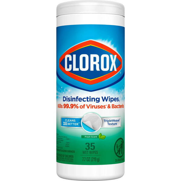 Bleach-Free Disinfecting Cleaner Wipes, Fresh Scent - 3 packs - 35 count per pack - plus 3 My Outlet Mall Resealable Storage Pouches