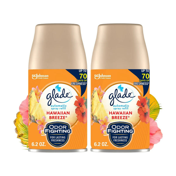 Automatic Spray Refills, Air Freshener, Infused with Essential Oils, Hawaiian Breeze - 1 pack - 2 count per pack - plus 3 My Outlet Mall Resealable Storage Pouches