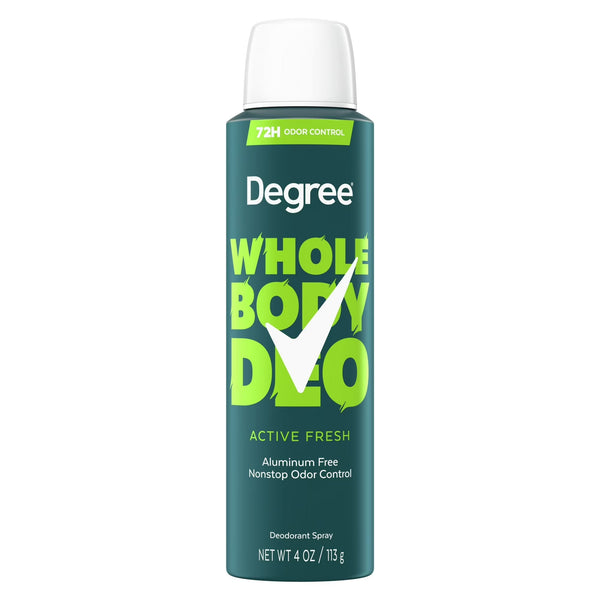 Men Whole Body Deodorant Spray for Men Active Fresh Scent Aluminum Free - 1 pack - 4 oz per pack - plus 3 My Outlet Mall Resealable Storage Pouches