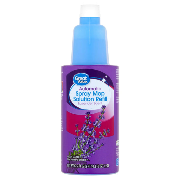 Auto Spray Mop Floor Cleaning Solution Refill, Lavender Scent - 1 pack - 42 oz per pack - plus 3 My Outlet Mall Resealable Storage Pouches