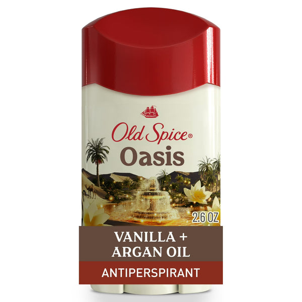 Men's Antiperspirant Deodorant, Invisible Solid Stick, Oasis with Vanilla - 1 pack - 2.6 oz per pack - plus 3 My Outlet Mall Resealable Storage Pouches