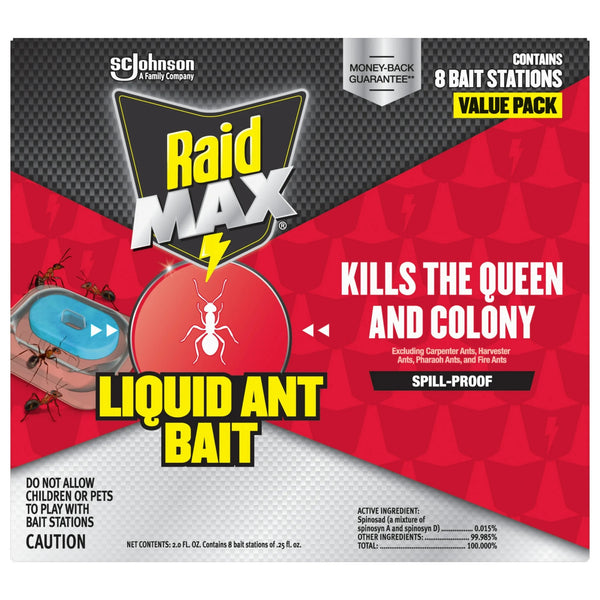 Max Liquid Ant Killer Bait, Outdoor and Indoor Ant Insect Killer Traps for Home - 2 packs - plus 3 My Outlet Mall Resealable Storage Pouches