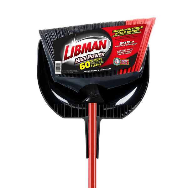 High Power Angle Broom & Dustpan Steel Handle 13.75 in. Wide Red Black - 1 pack - plus 3 My Outlet Mall Resealable Storage Pouches