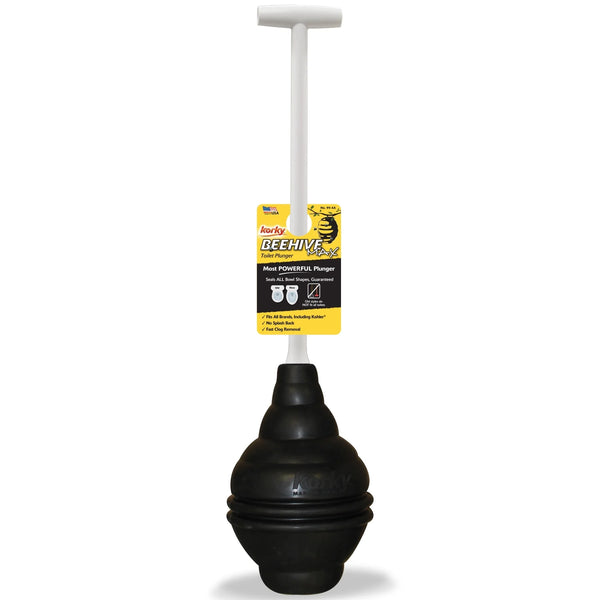 Beehive Max Heavy Duty Toilet Plunger Seals All Bowl Shapes, Powerful Clog Removal - 1 pack - plus 3 My Outlet Mall Resealable Storage Pouches