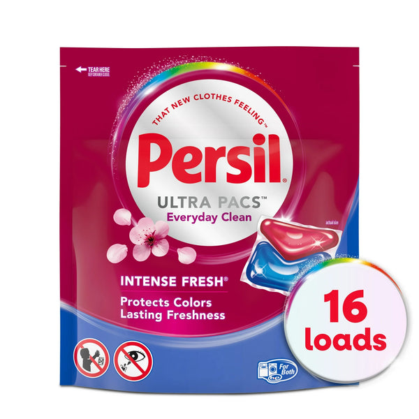 Ultra Pacs Intense Fresh Everyday Clean Laundry Detergent- 1 pack - 16 count per pack - plus 3 My Outlet Mall Resealable Storage Pouches