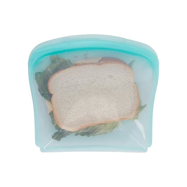 Reusable Silicone Sandwich Food Storage Bag, Blue - 1 pack - plus 3 My Outlet Mall Resealable Storage Pouches
