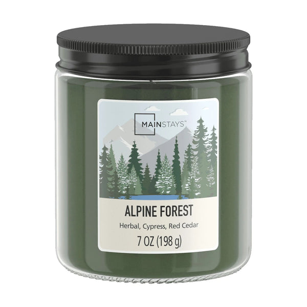 Alpine Forest Scented Single-Wick Glass Jar Candle with Twist Lid - 2 packs - 7 oz per pack - plus 3 My Outlet Mall Resealable Storage Pouches