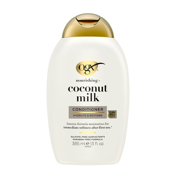 Nourishing + Coconut Milk Moisturizing Hair Conditioner - 2 packs - 13Fl oz per pack - plus 3 My Outlet Mall Resealable Storage Pouches