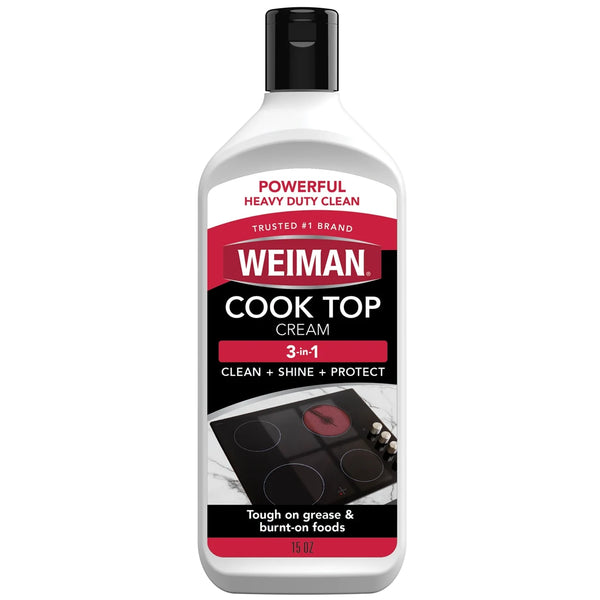 Cooktop Cleaner and Polish Cream for Glass, Ceramic and Induction Surfaces, Unscented - 3 packs - 15 oz per pack - plus 3 My Outlet Mall Resealable Storage Pouches