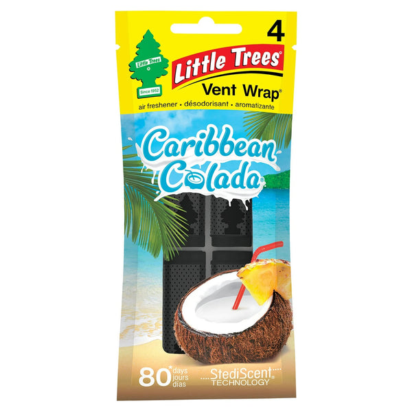Air Freshener Vent Wrap Caribbean Colada - 1 pack - 4 count per pack plus 3 My Outlet Mall Resealable Storage Pouches