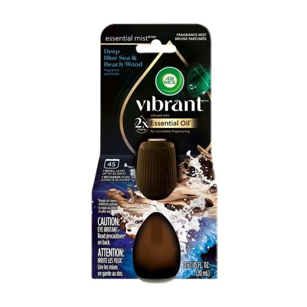 Essential Mist Vibrant Refill, Deep Blue Sea and Beach Wood - 1 pack - plus 3 My Outlet Mall Resealable Storage Pouches