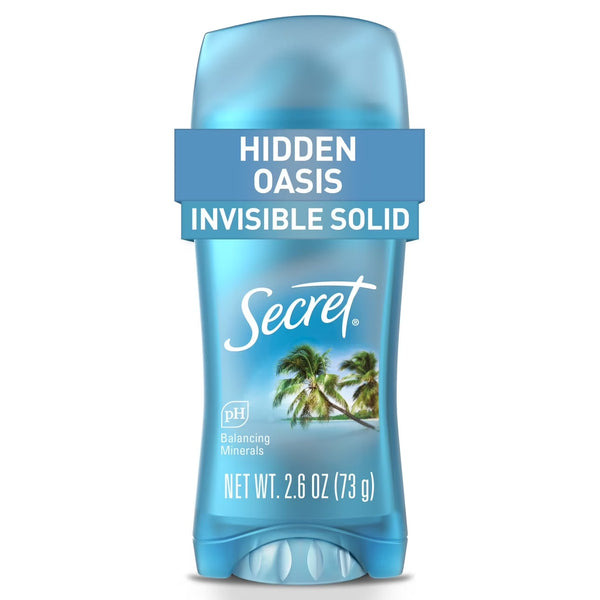 Fresh Invisible Solid Antiperspirant Deodorant for Women, Hidden Oasis - 3 packs - 2.6 oz per pack - plus 3 My Outlet Mall Resealable Storage Pouches