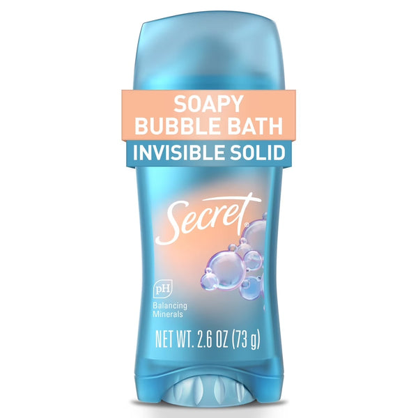 Fresh Invisible Solid Antiperspirant Deodorant for Women, Bubble Bath Scent - 1 pack - 2.6 oz per pack - plus 3 My Outlet Mall Resealable Storage Pouches