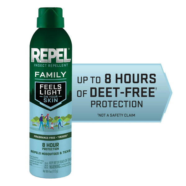 Insect Repellent Family, Deet Alternative Lightweight Aerosol Spray - 2 packs - 4 oz per pack - plus 3 My Outlet Mall Resealable Storage Pouches