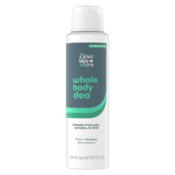 Men +Care Whole Body Deodorant Spray for Men Bamboo & Aloe - 1 pack - 4 oz per pack - plus 3 My Outlet Mall Resealable Storage Pouches