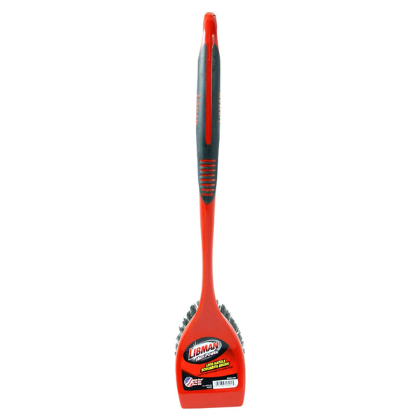 Long Handle Utility Scrub Brush Red Black Polypropylene Handle 3.75 in. Width - 1 pack - plus 3 My Outlet Mall Resealable Storage Pouches