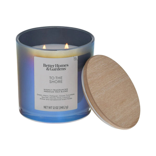 To the Shore Scented 2-Wick Iridescent Jar Candle - 1 pack - 12 oz per pack - plus 3 My Outlet Mall Resealable Storage Pouches