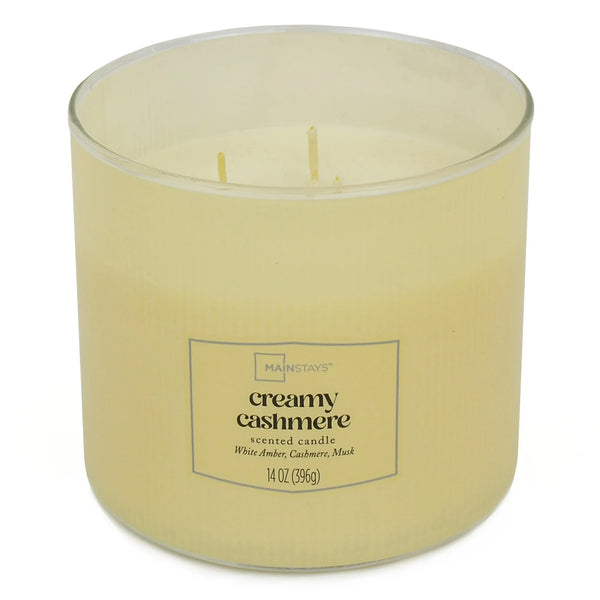 Textured Wrapped Candle Creamy Cashmere - 1 pack - 14 oz per pack - plus 3 My Outlet Mall Resealable Storage Pouches