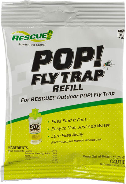 Pop! Fly Trap Bait Refill, Outdoor Use, Water Soluble Powder - 1 pack - plus 3 My Outlet Mall Resealable Storage Pouches