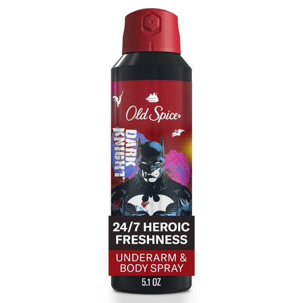 Aluminum Free Deodorant for Men, 24/7 Freshness, Body Spray, Long Lasting Odor Protection, Smell Like a Hero, Batman, Black Cherry and Nightfall Scent - 1 pack - 5.1 oz per pack - plus 3 My Outlet Mall Resealable Storage Pouches