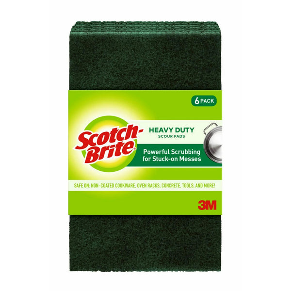 Heavy Duty Scour Pads - 1 pack -  6 count per pack - plus 3 My Outlet Mall Resealable Storage Pouches