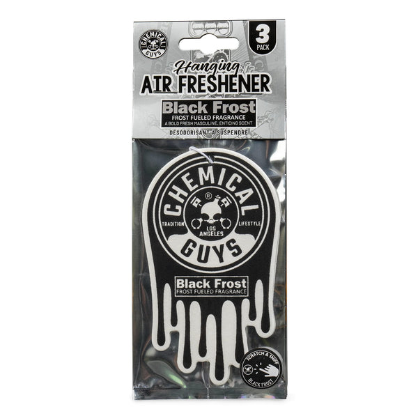 Hanging Air Freshener, Black Frost - 1 pack - 3 count per pack - plus 3 My Outlet Mall Resealable Storage Pouches