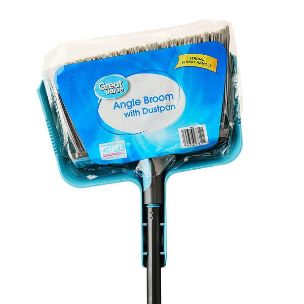 Angle Broom with Dustpan - 1 pack - plus 3 My Outlet Mall Resealable Storage Pouches