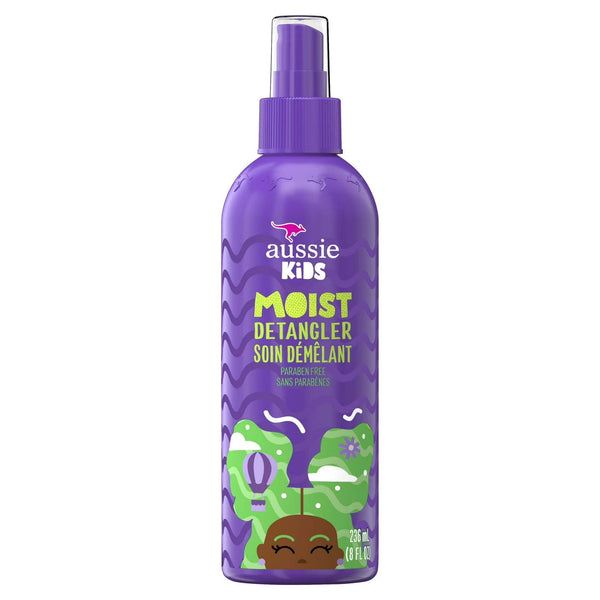 Kids Moist Detangler Spray for Kids, All Hair Types - 2 packs - 8Fl oz per pack - plus 3 My Outlet Mall Resealable Storage Pouches