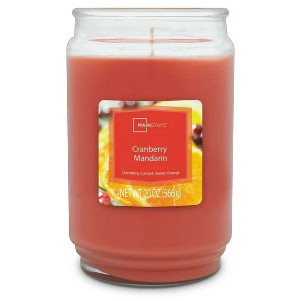 Cranberry Mandarin Scented Single-Wick Large Glass Jar Candle - 2 packs - 20 oz per pack - plus 3 My Outlet Mall Resealable Storage Pouches