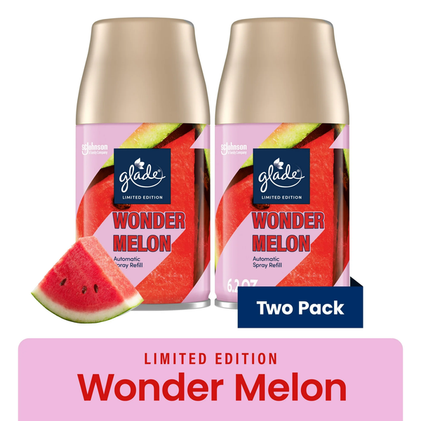 Automatic Spray Refill, Air Freshener, Infused with Essential Oils, Wonder Melon, 6.2 oz - 1 pack - 2 Count per pack - plus 3 My Outlet Mall Resealable Storage Pouches