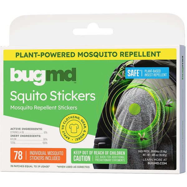 Squito Stickers for Adults, Citronella-Based Mosquito Repellent Patches - 1 pack - plus 3 My Outlet Mall Resealable Storage Pouches