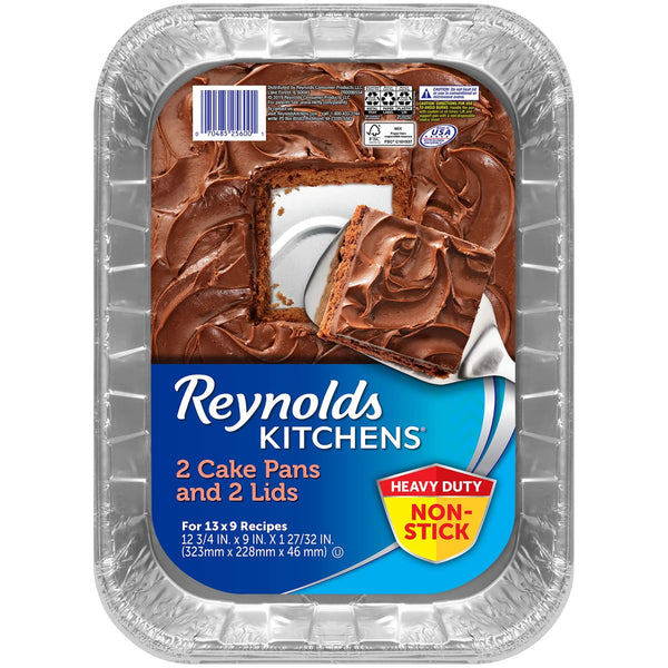 Kitchens Aluminum Pans with Lids, Blue, 13x9 Inch - 1 pack - 2 Count per pack - plus 3 My Outlet Mall Resealable Storage Pouches