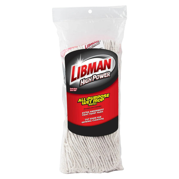 Heavy Duty All-Purpose Cut End Cotton and Polyester Blend Wet Mop Refill Clip-on Attached - 2 packs - plus 3 My Outlet Mall Resealable Storage Pouches