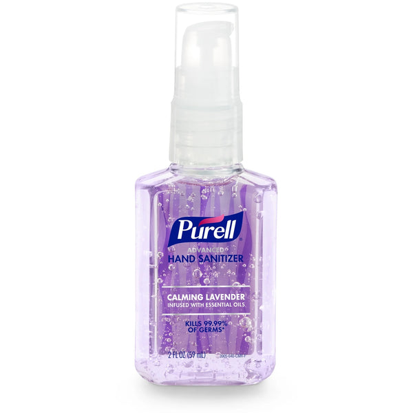 Advanced Hand Sanitizer Calming Lavender Gel, Infused w/ Essential Oils, Pump Bottle (Adult) - 1 pack - 2oz per pack - plus 3 My Outlet Mall Resealable Storage Pouches