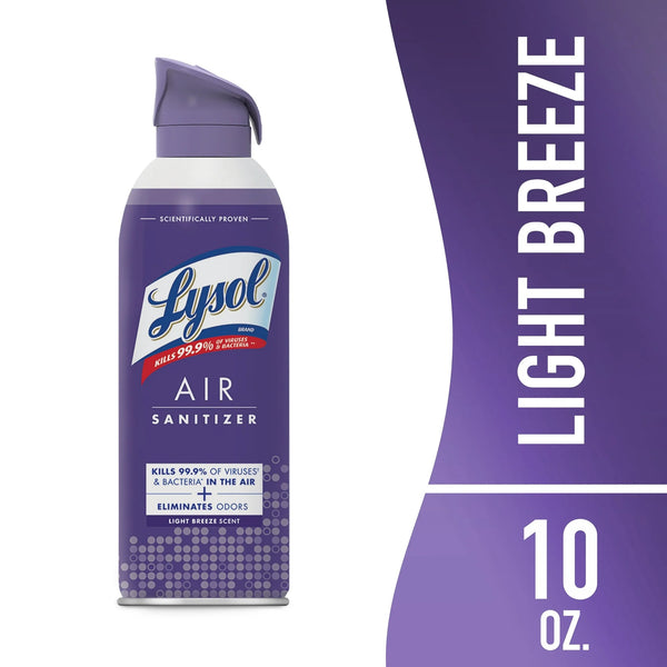 Air Sanitizer Spray, For Air Sanitization and Odor Elimination, Light Breeze Scent - 1 pack - 10Fl oz per pack - plus 3 My Outlet Mall Resealable Storage Pouches