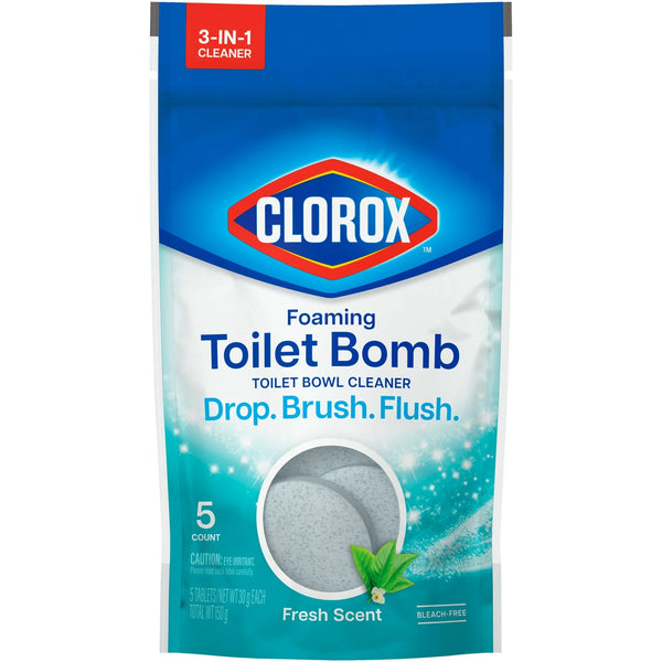 Foaming Toilet Bomb Toilet Bowl Cleaner, Bleach Free, Fresh Scent - 2 packs -  5 count per pack - plus 3 My Outlet Mall Resealable Storage Pouches