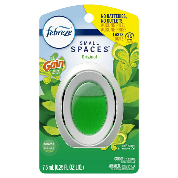 Small Spaces Air Freshener, Odor-Fighting, Gain Original - 1 pack - 1 count per pack - plus 3 My Outlet Mall Resealable Storage Pouches