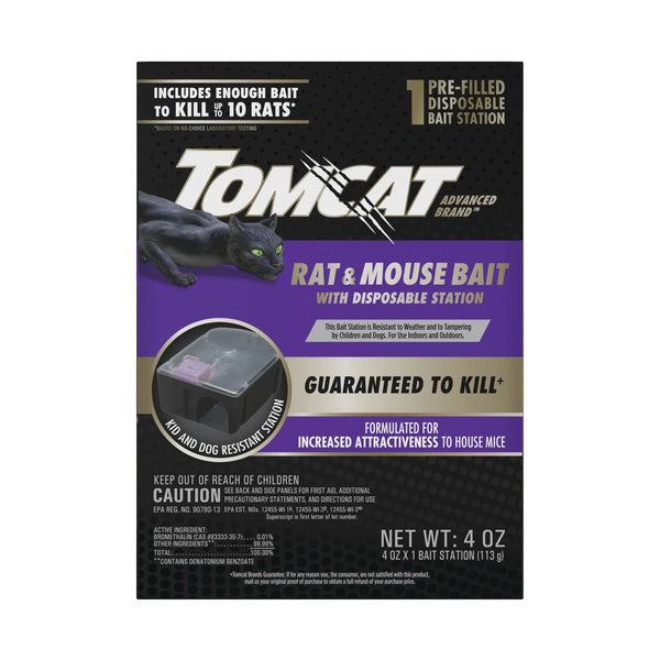 Advanced Brand Rat & Mouse Bait with Disposable Station, 1 Pre-Filled Ready-To-Use Station - 2 packs - plus 3 My Outlet Mall Resealable Storage Pouches