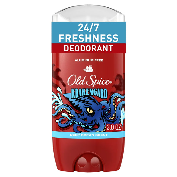 Old Spice Aluminum Free Deodorant for Men, Stick, Krakengard, Deep Ocean Scent - 1 pack - 3 oz per pack - plus 3 My Outlet Mall Resealable Storage Pouches