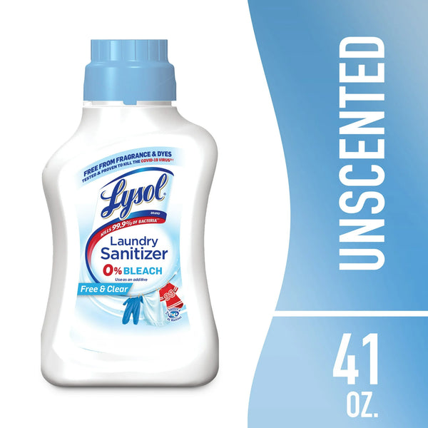 Laundry Sanitizer Additive, Odor Eliminating Liquids for Clothes and Linens, Unscented - 1 pack - 41 oz per pack - plus 3 My Outlet Mall Resealable Storage Pouches