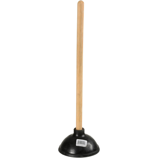 Rubber Toilet Plunger with Wood Handle. Clears Toilets, Sinks, Drains - 1 pack - plus 3 My Outlet Mall Resealable Storage Pouches