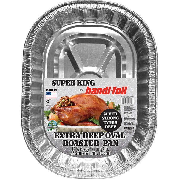 Super King Aluminum Foil Extra Deep Oval Roaster Pan - 3 packs - plus 3 My Outlet Mall Resealable Storage Pouches