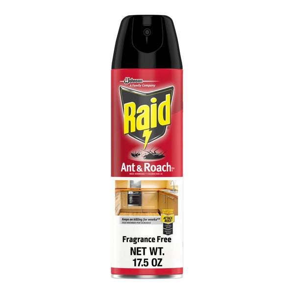 Ant & Roach Killer, Indoor Insecticide Spray, Fragrance-Free - 3 packs - 17.5 oz per pack - plus 3 My Outlet Mall Resealable Storage Pouches