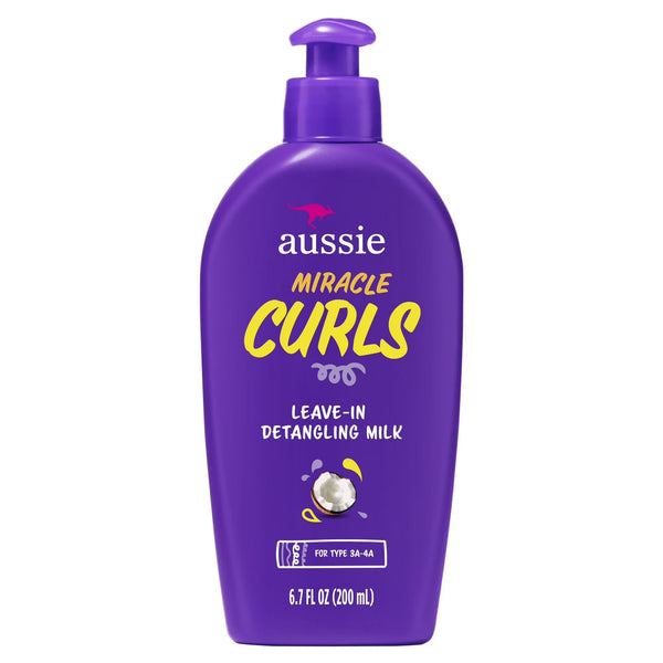 Miracle Curls Leave-in Detangling Milk, for Curly Hair Types Paraben Free - 1 pack - 6.7Fl oz per pack - plus 3 My Outlet Mall Resealable Storage Pouches