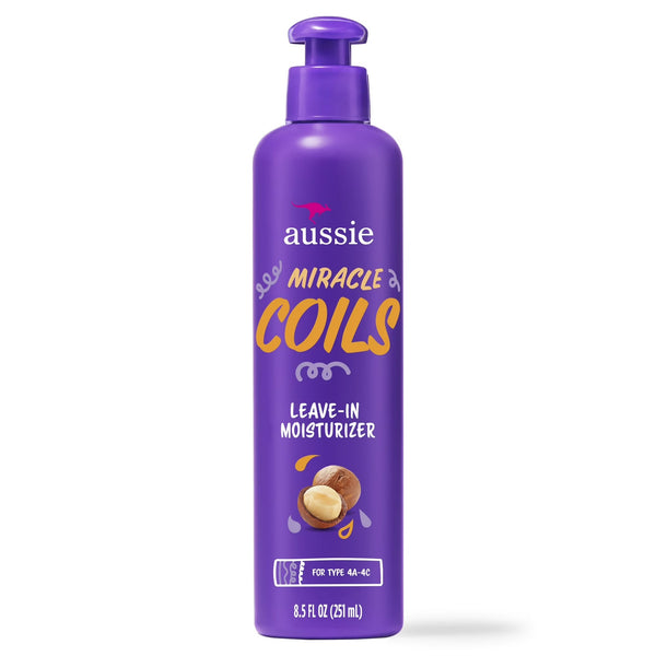 Miracle Coils Leave-in Moisturizer with Macadamia Nut Oil, Sulfate Free, Coily Hair - 2 packs - 8.5Fl oz per pack - plus 3 My Outlet Mall Resealable Storage Pouches
