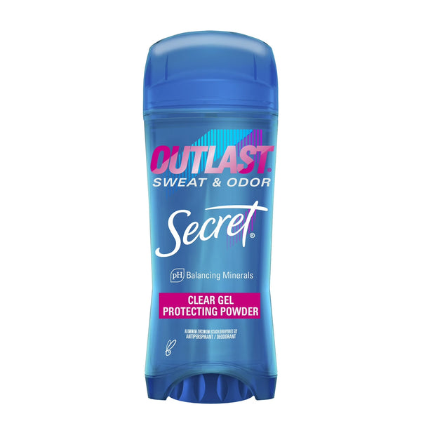 Outlast Clear Gel Antiperspirant Deodorant, Protecting Powder - 1 pack - 3.4 oz per pack - plus 3 My Outlet Mall Resealable Storage Pouches