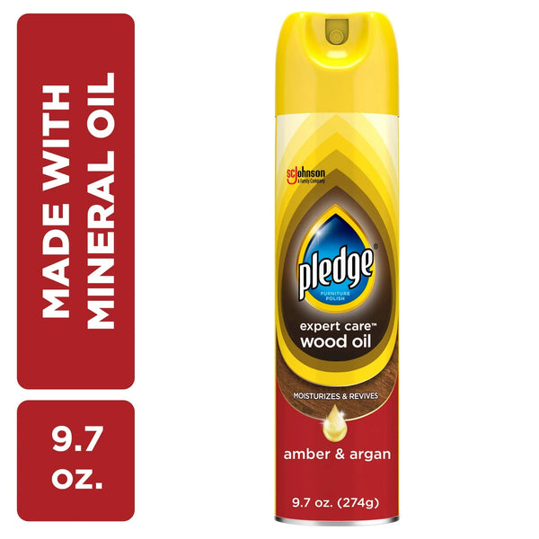 Spray Furniture Polish, Amber and Argan Scent - 2 packs-  9.7 oz per pack - plus 3 My Outlet Mall Resealable Storage Pouches